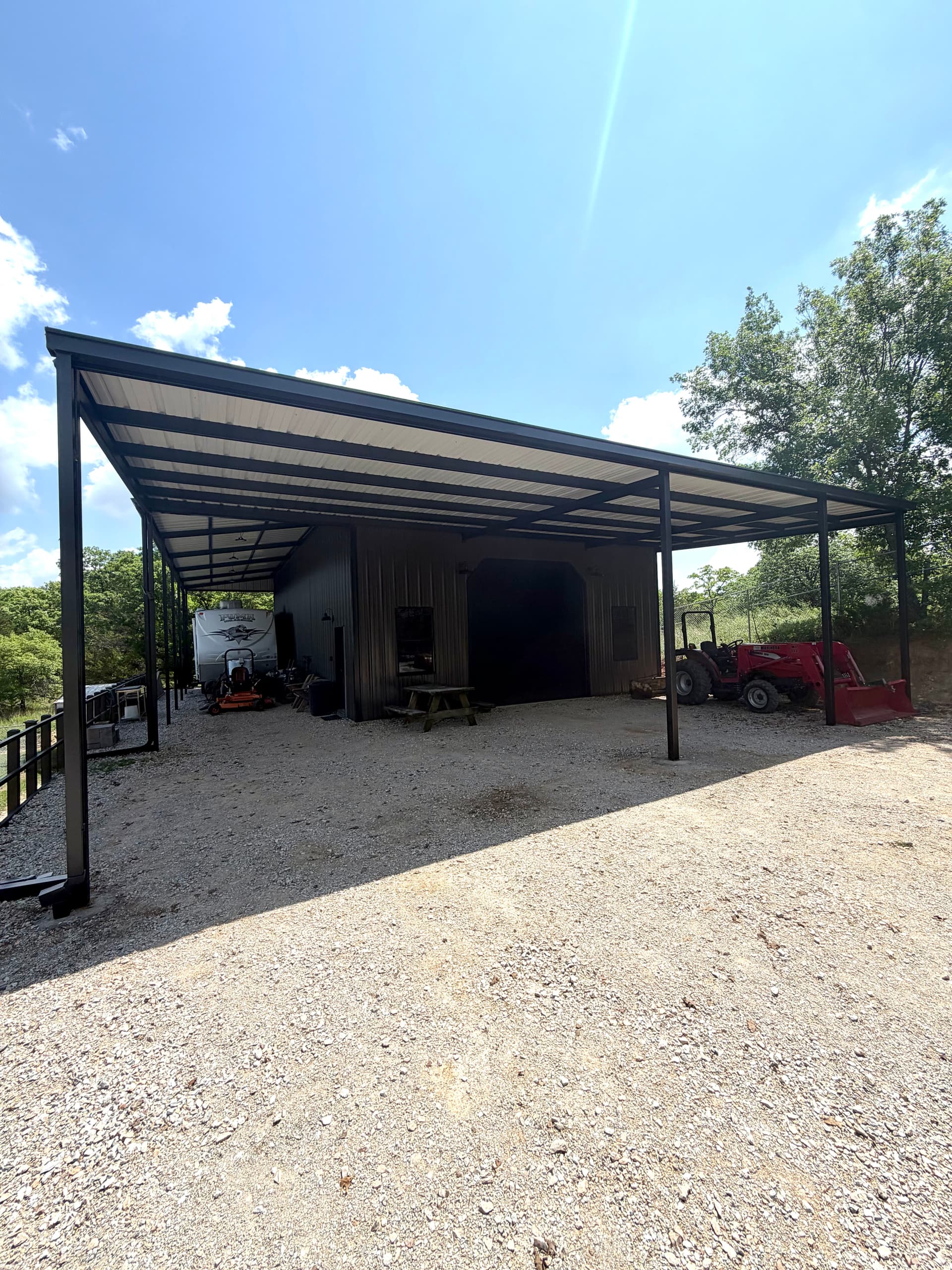 20x45 Porch Extension Added to Existing Metal Shop Building image